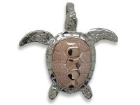 Two Tone Turtle Pendant